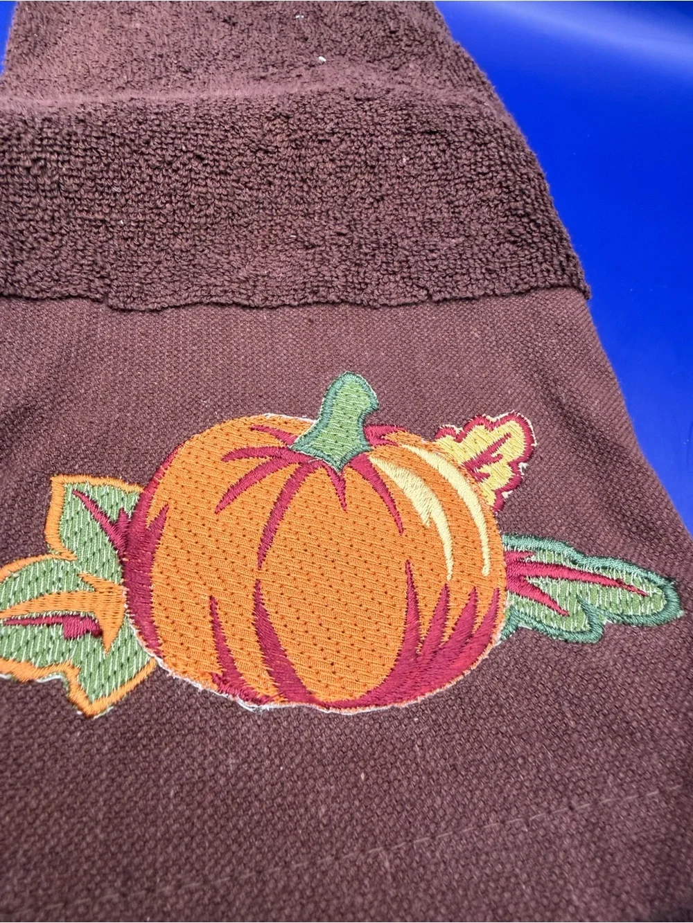 Embroidered Pumpkin Kitchen Towel